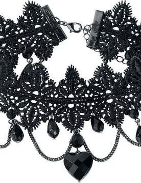 Gothic Halsband - Dark Stone Heart - für Damen - schwarz - Frauen - female - Gothicana by EMP - FashionsVida