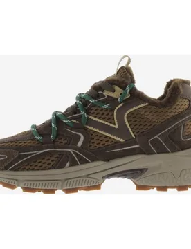 Zapatillas deportivas de mujer de malla con piezas de serraje al tono y borreguito - Victoria - FashionsVida
