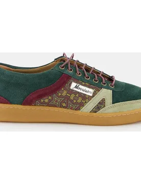 Zapatillas Evergreen de hombre tipo casco bajas en serraje con estampado y detalles multicolor - Morrison - FashionsVida