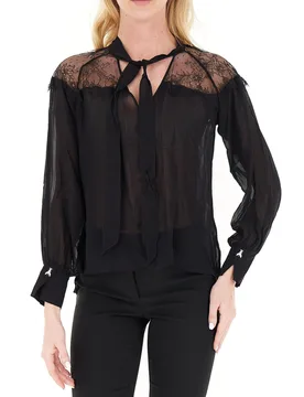 Blusa in pizzo NERO 38 - Patrizia pepe - FashionsVida