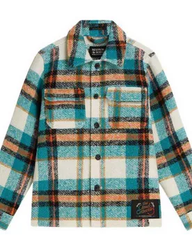 Camicia Overshirt 183326 Biscay Bay Check 14 Anni - Scotch & Soda - FashionsVida