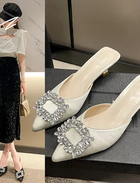 New Style Popular Women's Luxury High Heels Fashion Wedding Pump Women Rhinestone Pointed Toe Sandals Ladies Zapatos Mujer - Aliexpress - FashionsVida