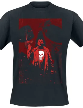 Marvel T-Shirt - Standing and Ready to Fight - S bis XXL - für Männer - Größe L - schwarz - Lizenzierter Fanartikel - Männer - male - The Punisher - FashionsVida