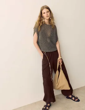 Lace Balloon Trousers Dark Mole female - Per Una - FashionsVida