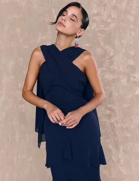 Top de mujer con escote corazón y chal multiposición - MIPHAI - FashionsVida