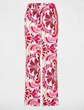 Pantalón de mujer recto fluido con estampado - Morgan - FashionsVida