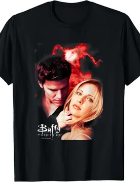 Buffy & Angel Vintage The Vampire Slayer Gift t shirt 100% cotton Crew Neck Short Sleeve Graphic clothes All size tops S-6XL - Aliexpress - FashionsVida
