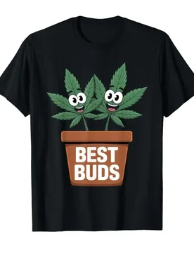 Best Buds Weed Humor Cute Leaf Friends T-shirt For Men Women 100% Cotton T Shirts Short Sleeve Tops 0424-1 - Aliexpress - FashionsVida