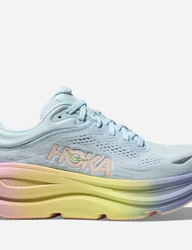 Women's Bondi 9 Road Running Shoes in Glimmering Blue/Overcast, Size 7.5 - HOKA - FashionsVida