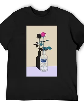 Absolute Rose Art Print Illustrated Floral Design Unique Vodka Bottle Vase Print for Decor & Apparel T-Shirt - Aliexpress - FashionsVida