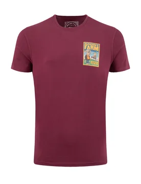 Weird Fish Barkson Farm Back Print Artist T-Shirt Red Grape Size 2XL - men men all-mens men tshirts men tshirts artist new-arrivals all new-arrivals m - Acer Red - FashionsVida