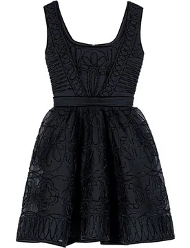 Vestido corto acampanado de malla bordada - Maje - FashionsVida