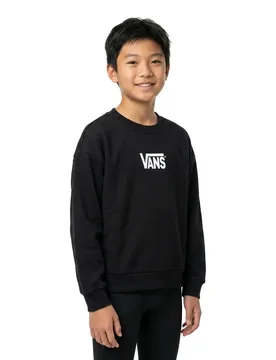 Felpa Stretch Logo Crew Black / White 1 2 Anni - Vans - FashionsVida