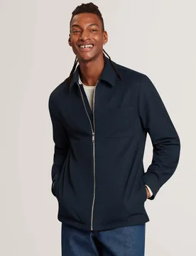 Regular Fit Waffle Zip Up Overshirt Navy male - Ted baker - FashionsVida