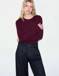 Pure Cotton T-Shirt Burgundy female