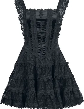 Gothic Kurzes Kleid - Gothic Dress - S bis L - für Damen - Größe L - schwarz - Frauen - female - Sinister Gothic - FashionsVida
