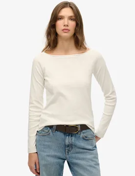 Superdry Damen Bardot Off-shoulder Top White - Größe: 44 - 29.99 - FashionsVida
