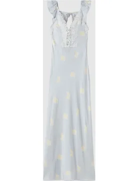 Vestido largo de satén floral y fluido - CLAUDIE PIERLOT - FashionsVida