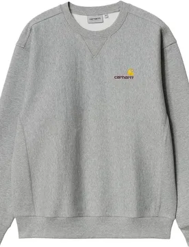 Sweat en coton - American Script Sweat Grey Heather - Taille L - Gris - Carhartt WIP - FashionsVida