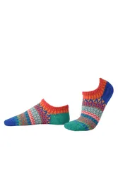 Unisex Mismatched Patterned Ankle Trainer Socks - - Size: S