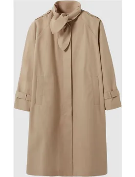 Gabardina de mujer de algodón largo por debajo de la rodilla con lazada - CLAUDIE PIERLOT - FashionsVida
