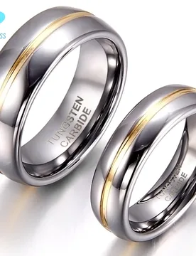 BONISKISS Couple Inset Tungsten Carbide Ring for Anniversary Engagement Wedding Rings 6/8 mm Bague Femme Lovers' Jewelry Ring - Aliexpress - FashionsVida
