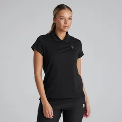 Manchester United x Womens Golf Go-To Heathered Polo Shirt Black M