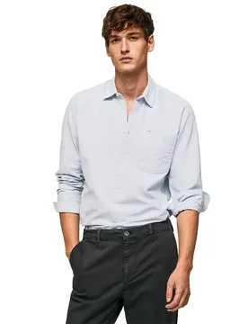 Camicia A Maniche Lunghe Lawson Bleach Blue S - Pepe jeans - FashionsVida