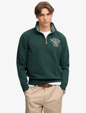 Superdry Herren Gothic Varsity Sweatshirt mit Lockerer Passform Green - Größe: M - 79.99 - FashionsVida