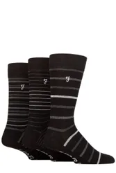 Pair Black / Charcoal Luxury Bamboo Stripe Socks Men's 6-11 Mens - - Multi Coloured - Size: 6-11 Mens