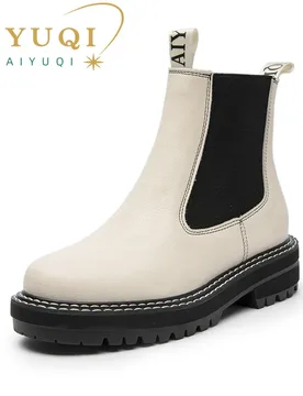 Women's Chelsea Boots Genuine Leather 2026 Autumn Winter Trend Thick-soled Women Ankle Boots All-match Short Boots Ladies - Aliexpress - FashionsVida