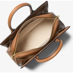Bandolera de mujer satchel laila mediano con logotipo