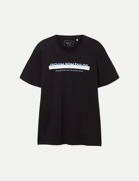 T-Shirt mit Logoprint Schwarz XXL - Tom Tailor Denim - FashionsVida