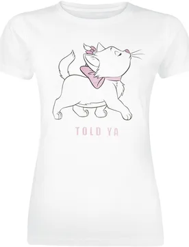 Disney T-Shirt - Marie - Told Ya - S bis XXL - für Damen - Größe XL - weiß - Lizenzierter Fanartikel - Frauen - female - Aristocats - FashionsVida