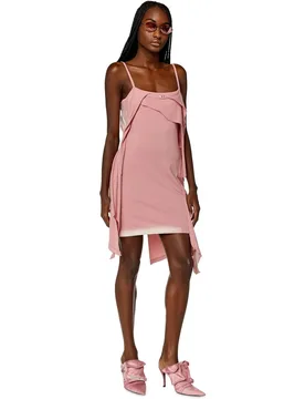 Vestido corto de tirantes asimétrico - Diesel - FashionsVida