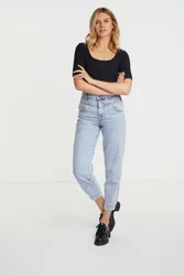 Slouchy blue denim organic female