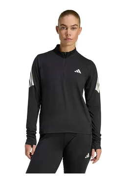 Felpa Con Mezza Zip Adi365 Iconic Running Black S - Adidas - FashionsVida