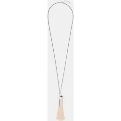 Collar largo con fleco decorativo