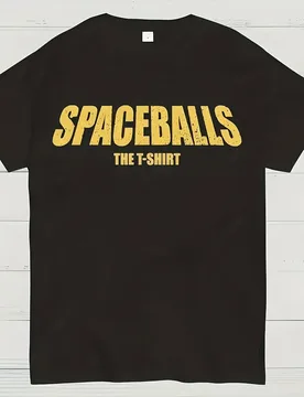 Casual Short Sleeve Men'S Tee Spaceballs Movie Graphic T-Shirt with Golden Lettering Comfortable Knit Fabric Streetwear - Aliexpress - FashionsVida