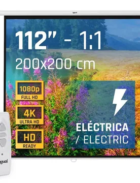 Écran De Projection électrique 4:3 200x200 Cm 112´´ White One Size unisex - Iggual Monitos - FashionsVida