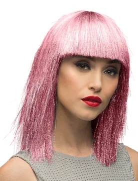 Glitzer Perücke in Rosa für Damen - female - BOLAND BV - FashionsVida
