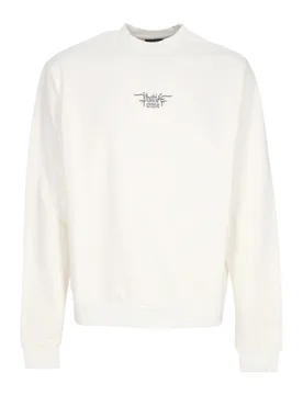 Felpa Leggera Girocollo Uomo Foggy Logo Crewneck White - PHOBIA - FashionsVida