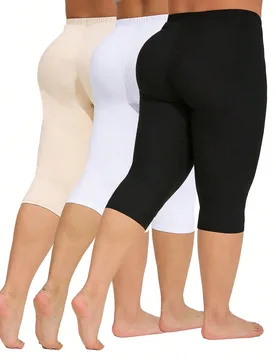 Paquetes de Leggings Negros Talla Grande para Mujer Versátiles Casuales Elásticos Cómodos Pantalones Skinny Blancos para Casa Yoga Ejercicio al Air - Shein - FashionsVida