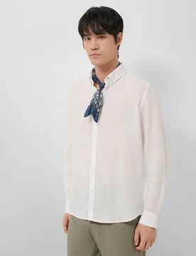 Camisa regular fit de lino de hombre - Roberto Verino - FashionsVida