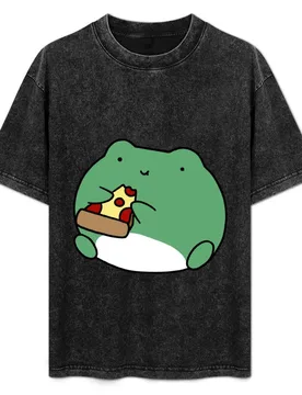 Frog Eating Pizza T-Shirt Fashion Casual Short Sleeve T-Shirt - Aliexpress - FashionsVida