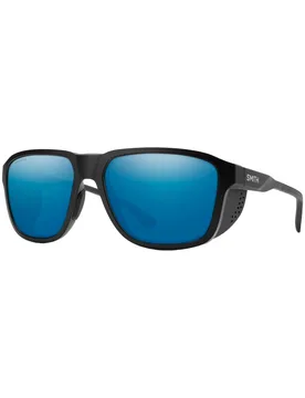 Polarisierte Sonnenbrille Embark Matte Black ChromaPop Glass Polarized Blue Mirror schwarz - SMITH - FashionsVida