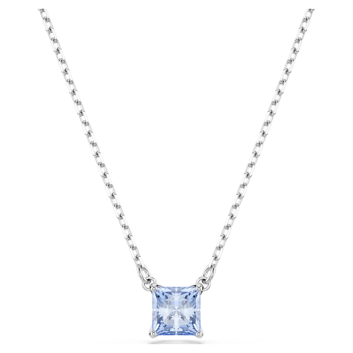 Pendente Matrix, Taglio squadrato, Blu, Placcato rodio OS - Swarovski - FashionsVida