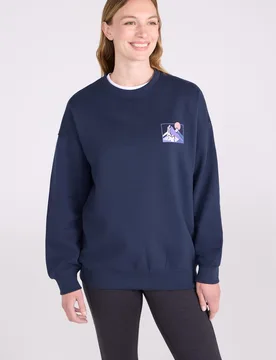 Printed Womens Relaxed Fit Sweatshirt - Dark Blue - Dark Blue - Size: 20 - Mountain Warehouse - FashionsVida