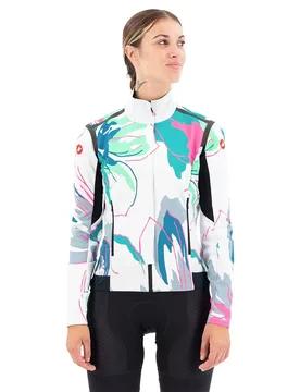 Giacca Perfetto Ros Gore-tex Infinium™ Windstopper® Silver Grey / Teal Blue / Flowers - Castelli - FashionsVida