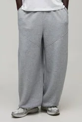 Herren Extrem Weite Jogginghose Mit Sichtbaren Nähten Und Verstellbarem Kordelsaum Grey Marl Größe Small